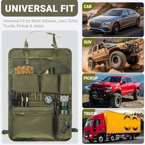 Tactical Car Seat Organizer with Multiple Pockets