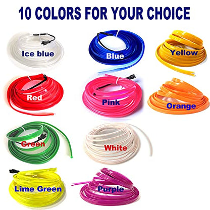 El Wire Purple Interior Car LED Strip Lights