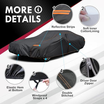 6 Layer Extra Large Car Cover for Sedan