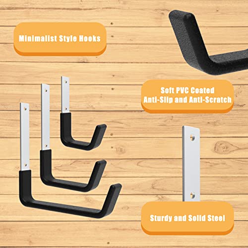 Heavy Duty Utility Hooks for Garage Storage Utility Hooks Wall Mount (6 Count)