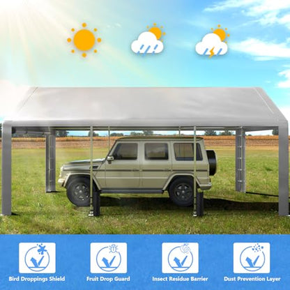 Carport 10x20 ft Heavy Duty with Roll