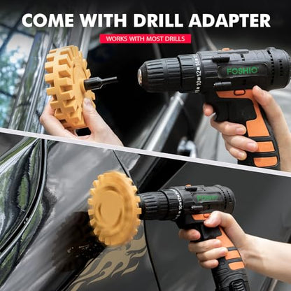 2 Pack Decal Remover Eraser Wheel with Adapter 4 inch Rubber Eraser Wheel for Drill Removes Car Decal Vinyl Tape Graphics Pinstripe Sticker Adhesive Remover