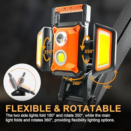 4000LM LED Work Light Rechargeable with Clamp