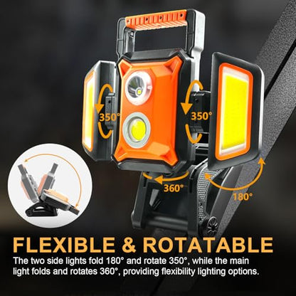 4000LM LED Work Light Rechargeable with Clamp