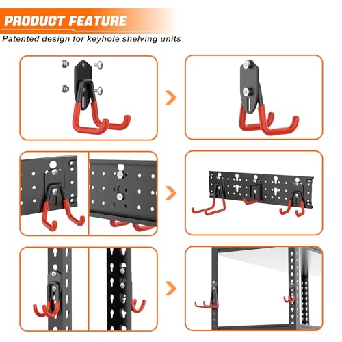 24 PCS Garage Storage Hooks with Tracks