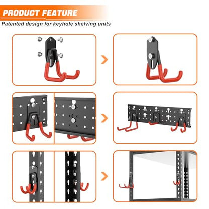 24 PCS Garage Storage Hooks with Tracks