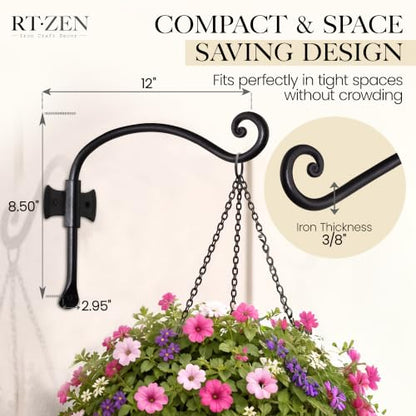 Plant Hangers Outdoor or Indoor Heavy Duty Wall Bracket Hooks (2 Count)