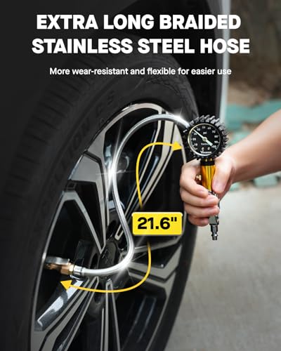 Tire Inflator with Pressure Gauge