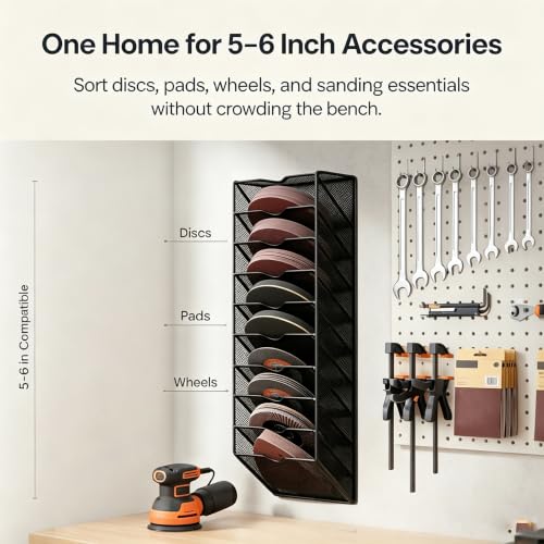 Sandpaper Organizer for 5 & 6 Inch Sanding Discs