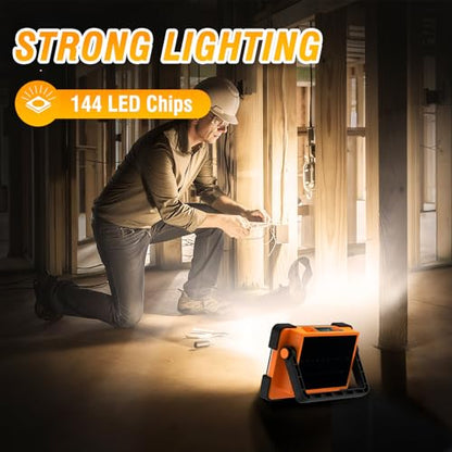 120W Solar Rechargeable 144 LED Work Light