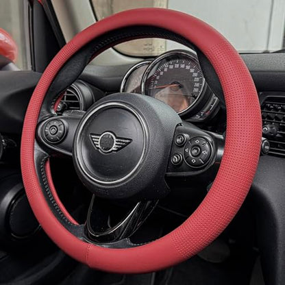 Large Size Nappa Leather Steering Wheel Cover 15.75 in