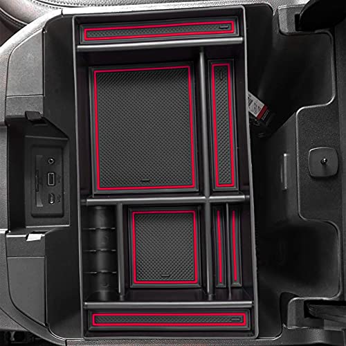 Center Console Organizer for Chevy Silverado & GMC Sierra Red Trim
