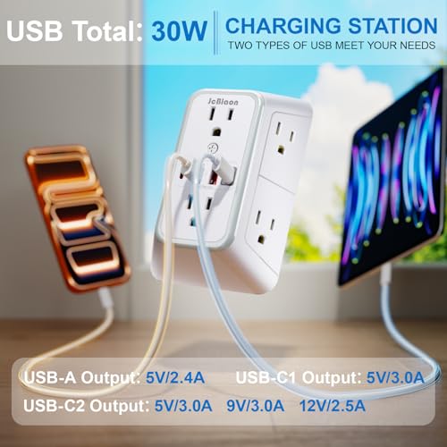 Surge Protector Outlet Extender 6 Outlet Extender with 4 USB Ports