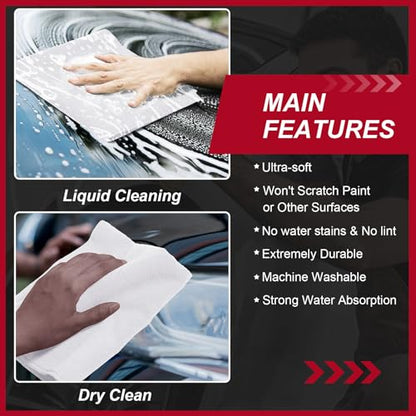 200 Pcs Microfiber Cleaning Cloth 16x16 Inch Microfiber Towels for Car Ultra Absorbent Cleaning Rags Reusable Lint Free Streak Free Detailing Towel for Car Washing Drying Dusting (200 Count)