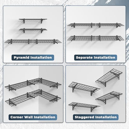 4 Pack Garage Shelving Wall Mounted
