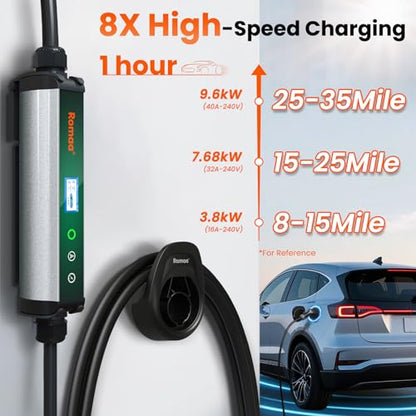 Level 2 EV Charger 40 Amp Portable J1772 Charger