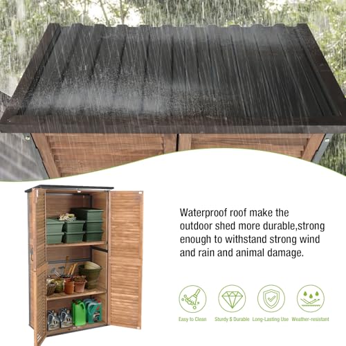 Outdoor Storage Shed with Adjustable Shelfs Tool Cabinet with Floor