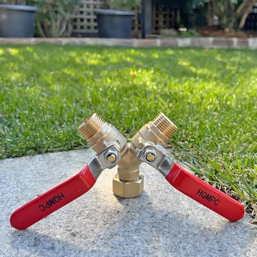 Garden Hose Y Valve Splitter Brass Hose Splitter With Stainless Steel Long Handle Brass Garden Hose Adapter 2 Way Y Valve 3