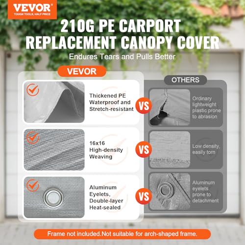 Carport Replacement Canopy Cover 13 x 20 ft