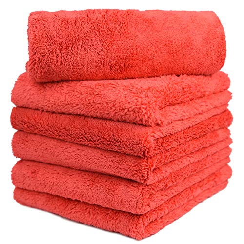 Microfiber Car Wash Drying Towels Professional Grade Premium Microfiber Towels for Car Wash Drying 450GSM 16 in.x 16 in. Pack of 6 (6 Count)