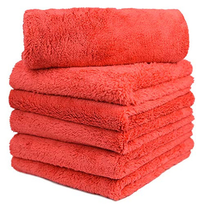 Microfiber Car Wash Drying Towels Professional Grade Premium Microfiber Towels for Car Wash Drying 450GSM 16 in.x 16 in. Pack of 6 (6 Count)
