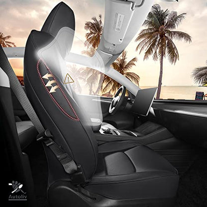 for Tesla Model Y Seat Covers Custom Fit Leather Seat Cover Black