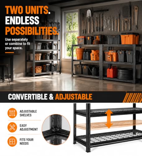 Garage Shelving 3000 LBS Adjustable Metal Storage Shelves