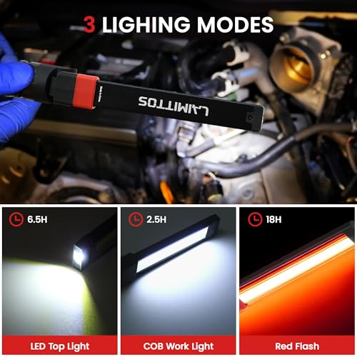 Rechargeable Work Light 2500mAh Magnetic LED Work Light Flashlight Mechanic Light Tool for Men Him