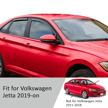 in Channel Extra Durable Rain Guards for Volkswagen Jetta 2019 (4 Count)