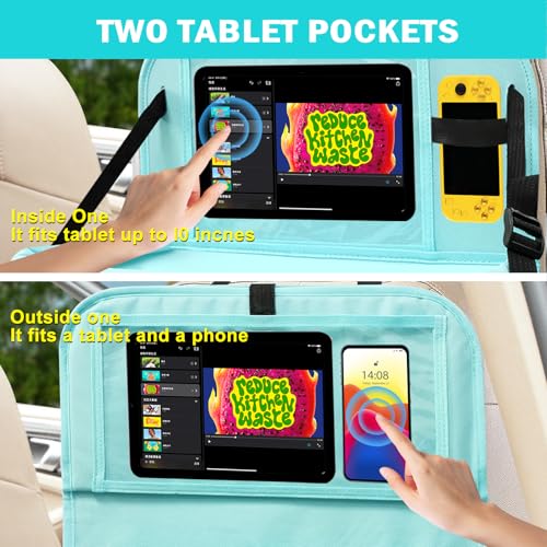 2Pack Car Backseat Organizer with Foldable Table Tray (2 Count)