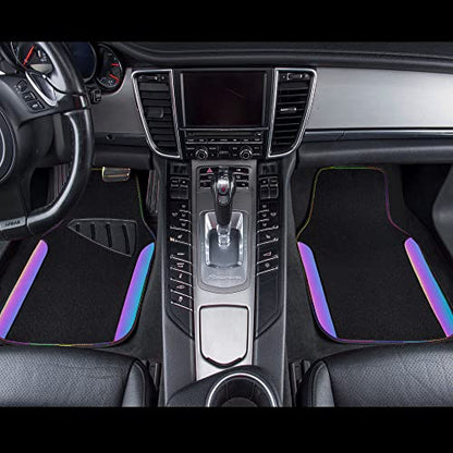 Chameleon Iridescent Reflective PU Leather&Waterproof Universal Carpet car Floor mats