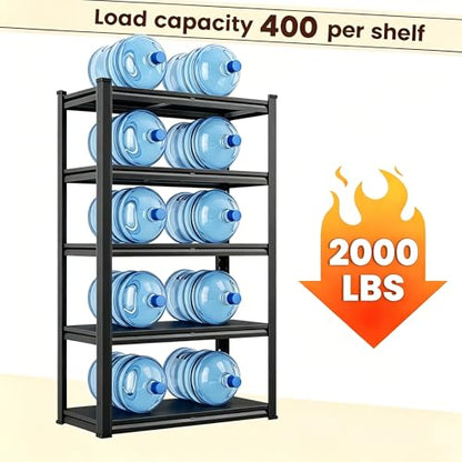 63" H Storage Shelves Standing Shelf Units Metal Book Shelf Organizer Unit Metal Shelves Adjustable Pantry Shelf for Closet Pantry Basement Kitchen Warehouse 63" H X 45" W X 16" D (5 Count)