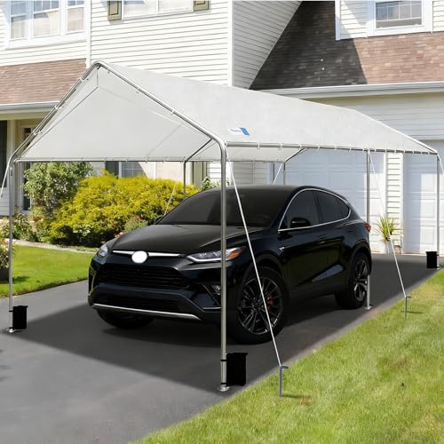 10'x20' Carport Heavy Duty Galvanized Car Canopy with Included Anchor Kit