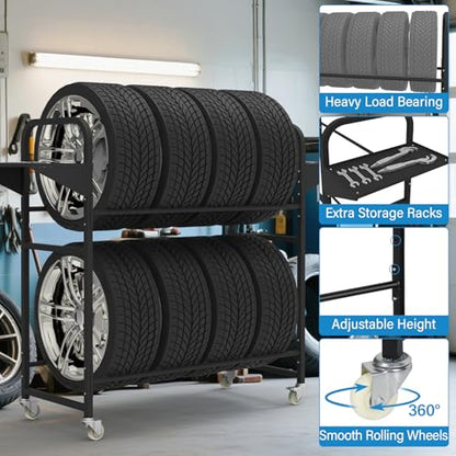 Tire Storage Rack 57" x 55.1" x 20" w