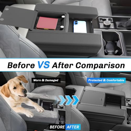 for 2026 Toyota Tundra Armrest Cover for 2026 Toyota Tundra Accessories 2026 Tundra Center Console Cover Silicone Full Cover Middle Console Protection