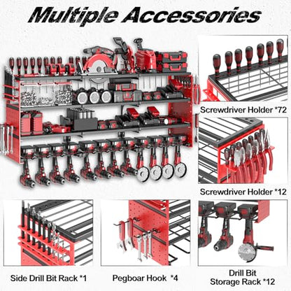 52" Metal Power Tool Organizer Wall Mount