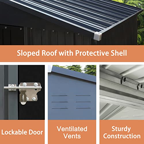 4' x 4' Outdoor Storage Shed with Thickened Galvanized Steel