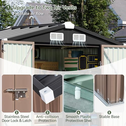 6'x4' Outdoor Storage Shed with Base