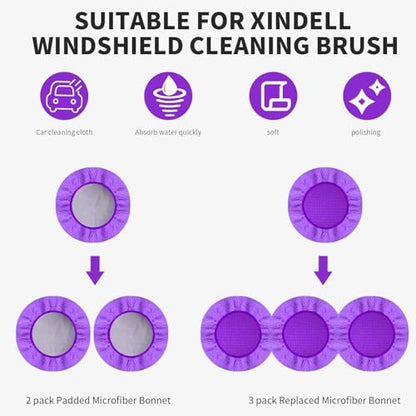 XINDELL 5 Pack Windshield Cleaner Microfiber Pads