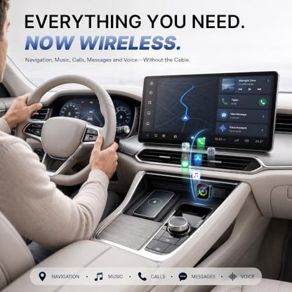 2 in1 Wireless CarPlay Adapter for Apple CarPlay & Android Auto