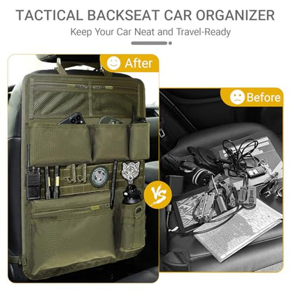Tactical Car Seat Organizer with Multiple Pockets
