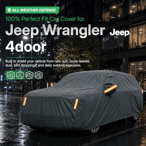 Waterproof Heavy Duty Car Cover Custom Fit Jeep Wrangler 4 Dr
