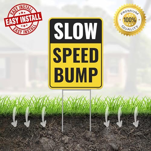 2PC Speed Bump Sign with Stakes (2 Count)