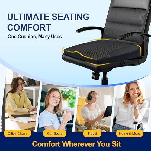 Memory Foam Car Seat Cushion for Driving Comfort and Office Use