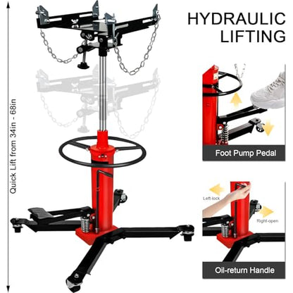 Transmission Jack High Lift 1660 lbs