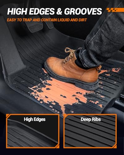 2024 2025 2026 Tesla Model 3 Floor Mats All Weather Full Set by SEALIGHT (4 Count)