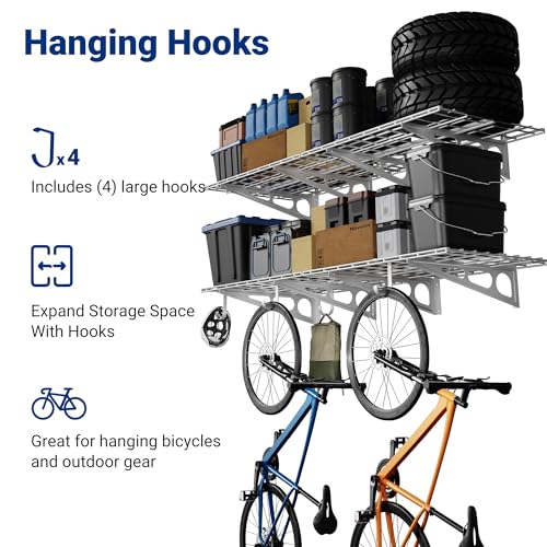 2 Pack Garage Shelving with Hooks (2 Count)