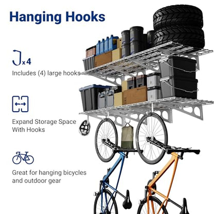2 Pack Garage Shelving with Hooks (2 Count)
