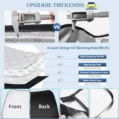 5pcs Thicken Sun Shades for Chevy Silverado 1500 2014