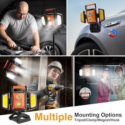 4000LM LED Work Light Rechargeable with Clamp